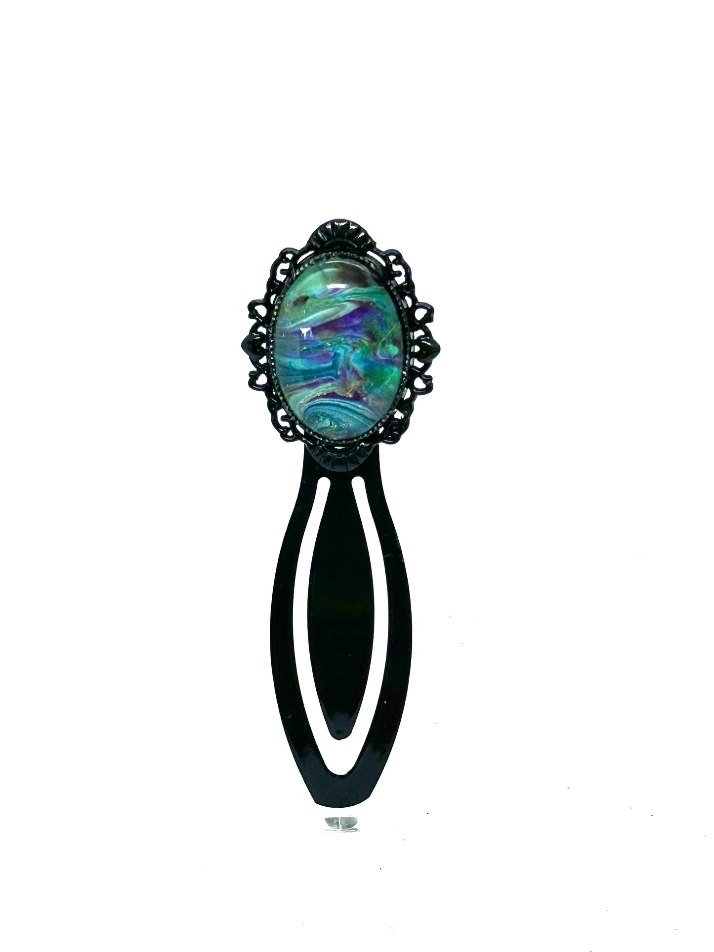 #15 Cosmic Chaos Resin Bookmark – “The Quiet Storm”