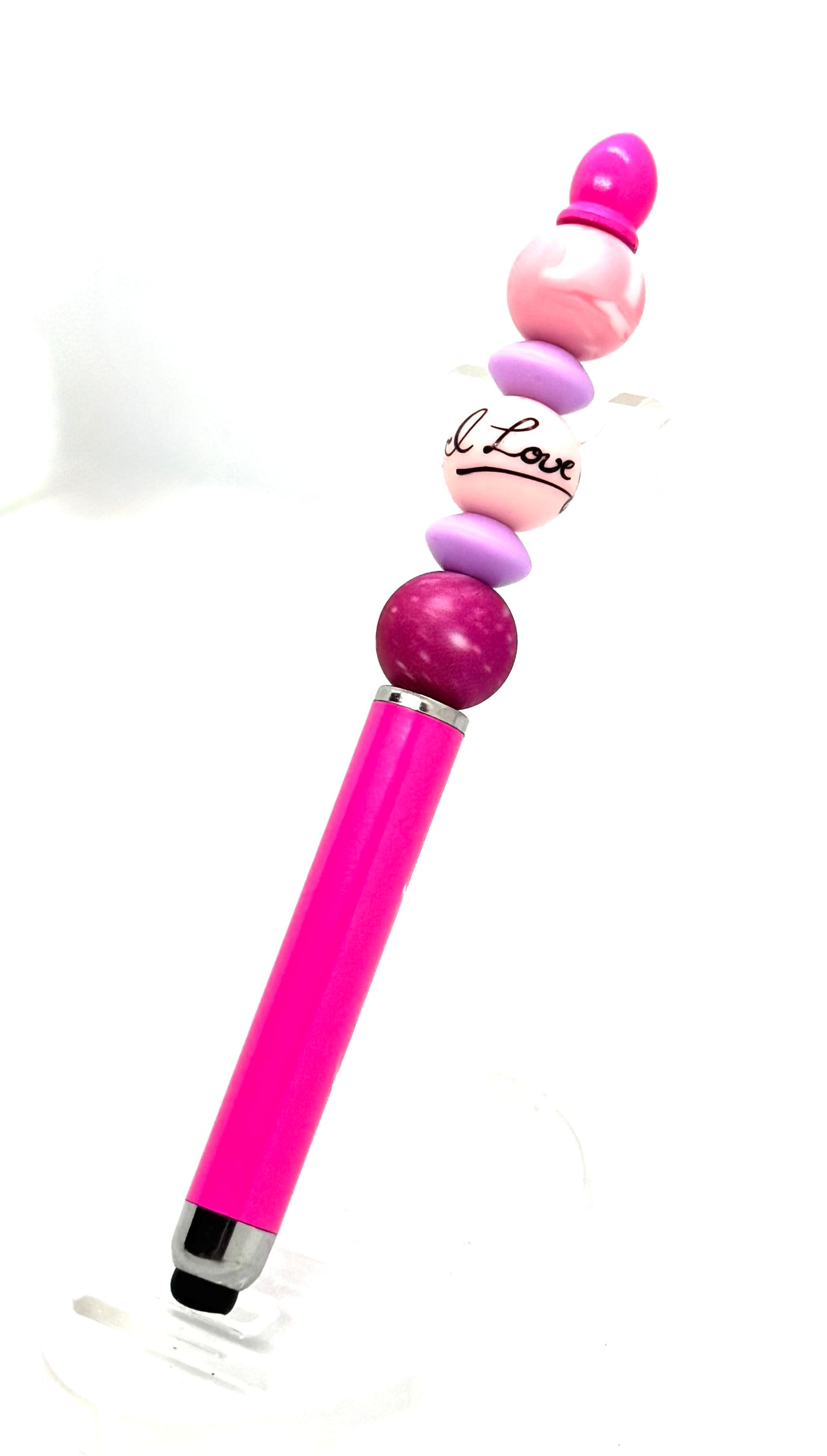 Powered by Love… and a Little Bit of Chaos | Handmade “Love” Beaded Stylus Pen
