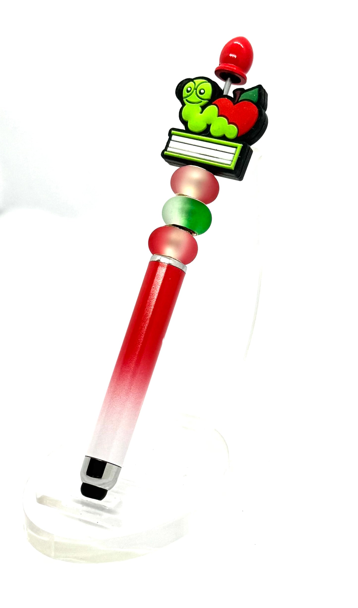 Bookworms, Apples & Beautiful Chaos | Handmade Teacher Beaded Stylus Pen