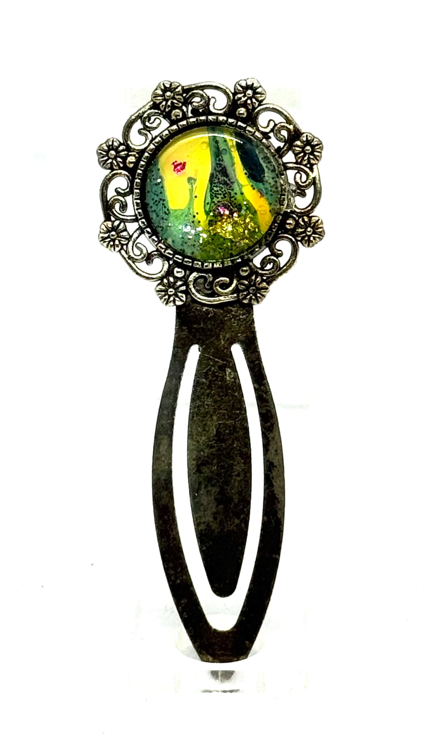 The “Plot Twist in Full Bloom” Handmade Floral Resin Bookmark