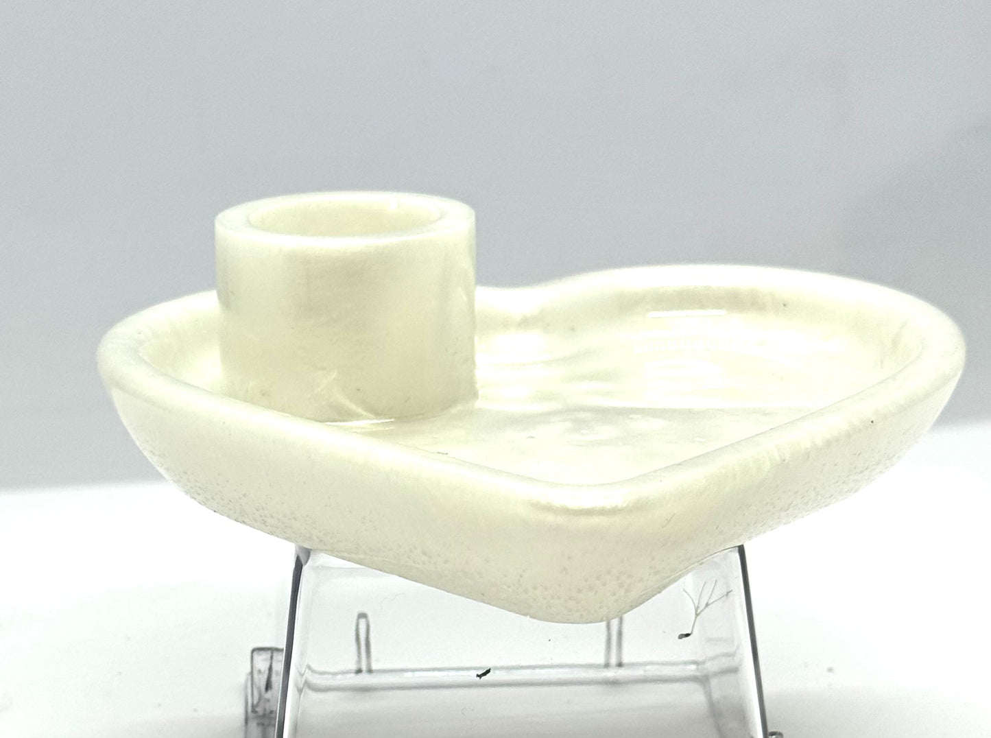 White Heart Shaped Candle Holder