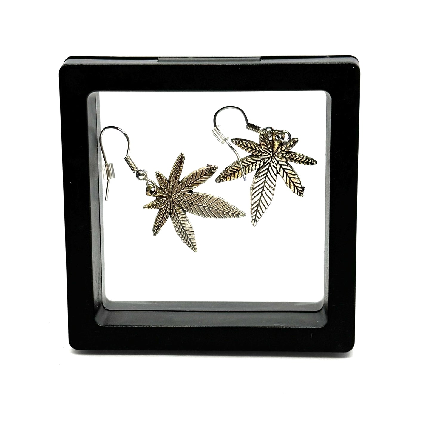 #25 Silver Leaf Dangle Earrings – Nature Inspired Botanical Earrings