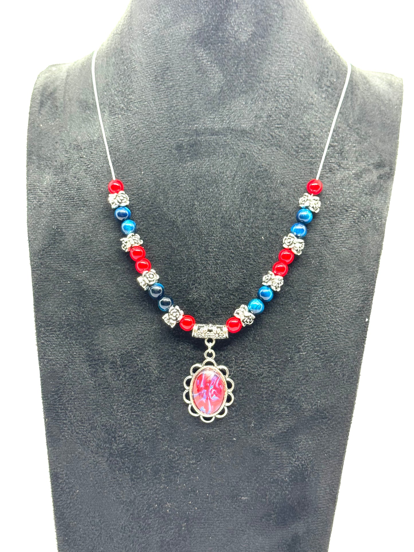 Patriotically Questionable Handmade Beaded Necklace