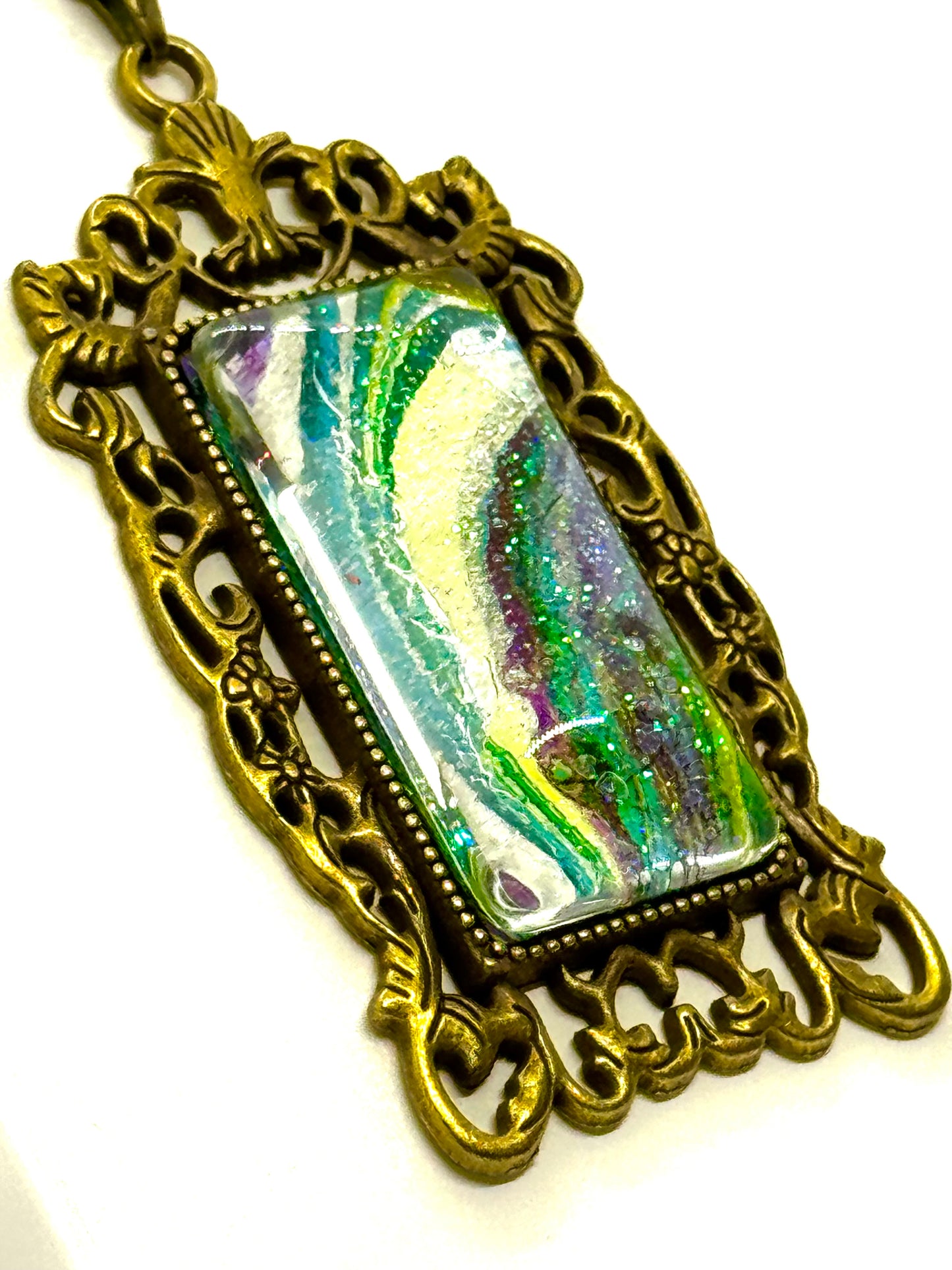 Paint Pour Necklace #12