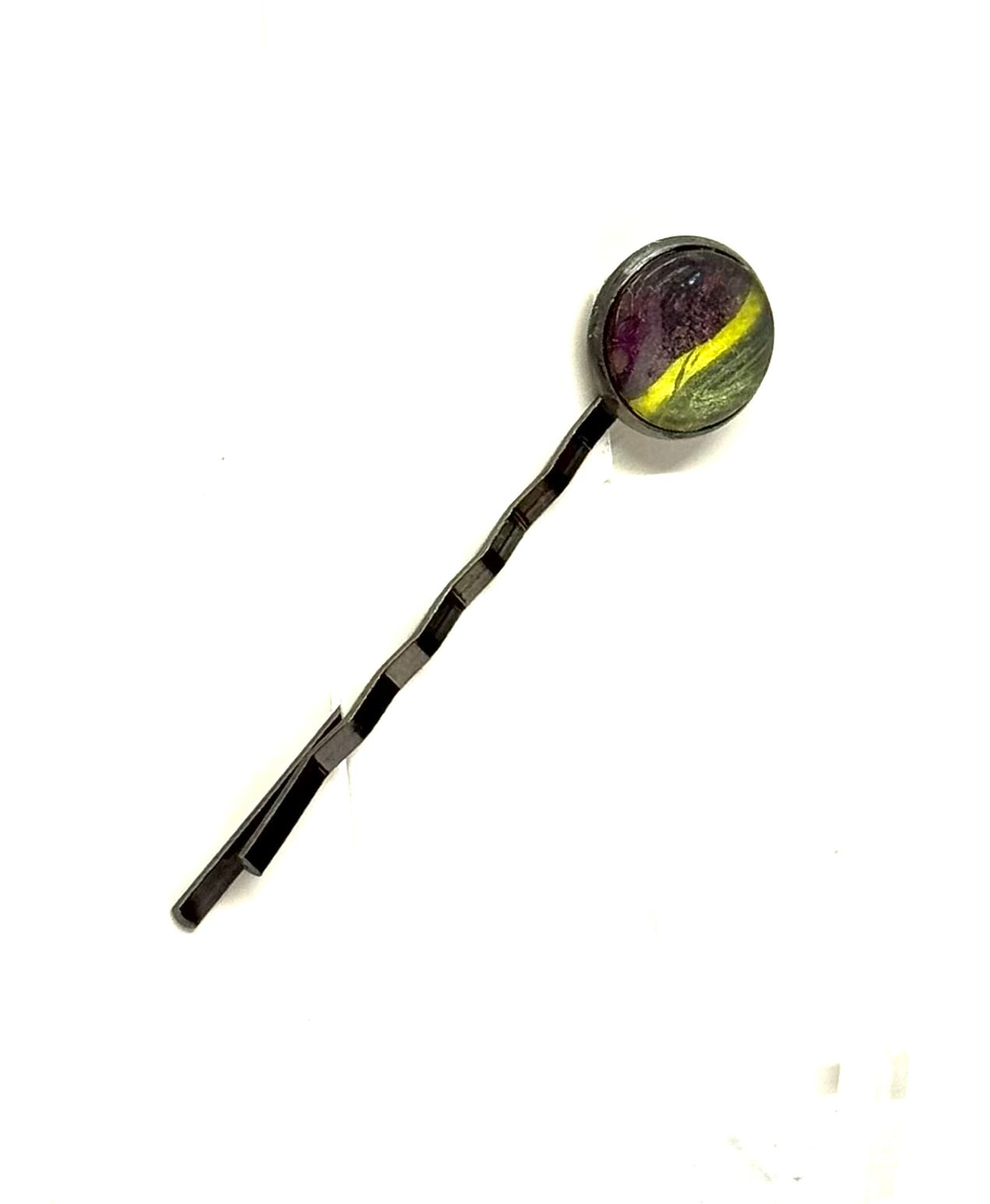 The “Running on Caffeine, Spite & Poor Decisions” Handmade Bobby Pin – Neon Chaos Edition