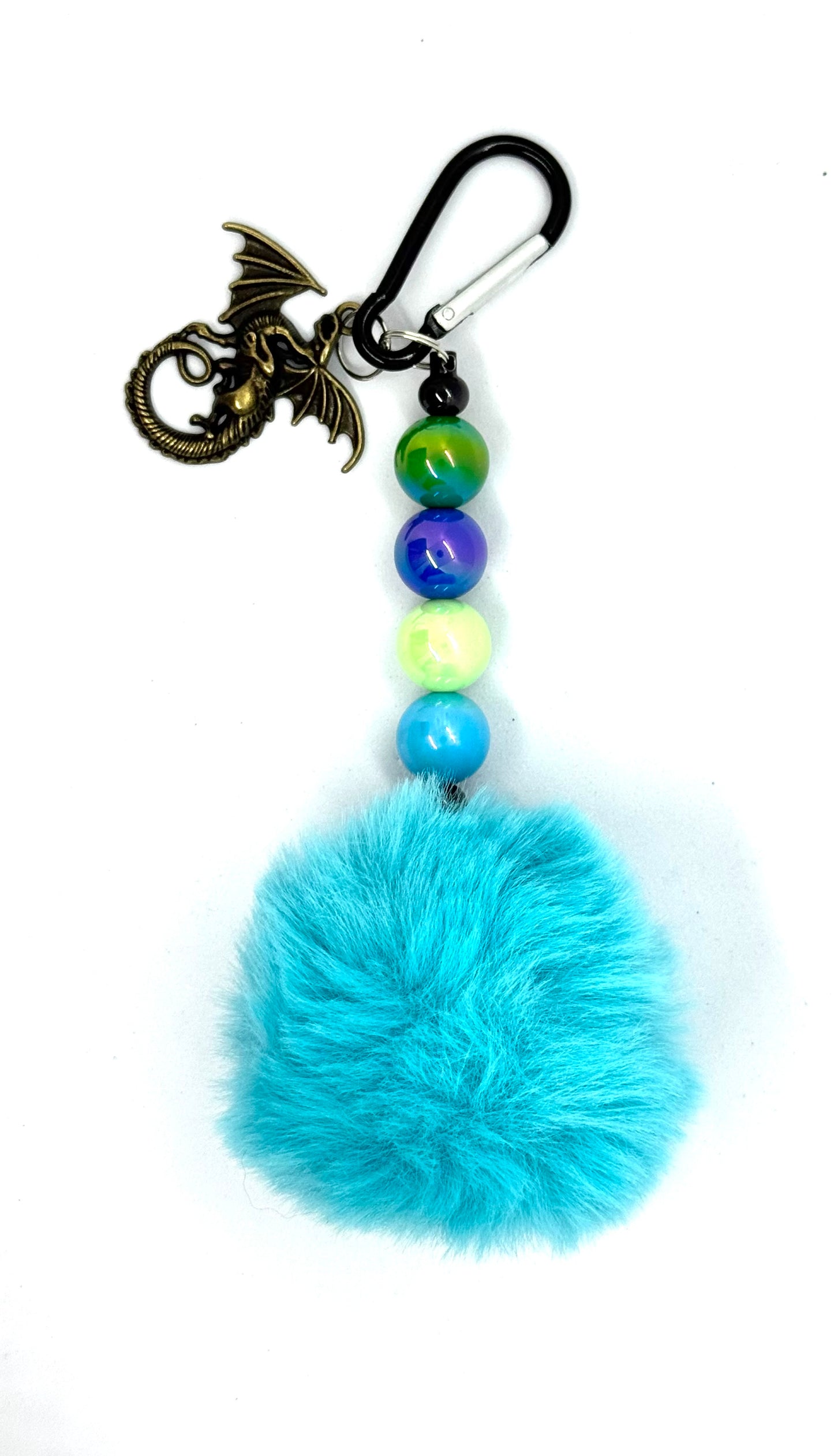 FDSS “My Emotional Support Dragon” Dragon Pom Pom Handmade Keychain Charm