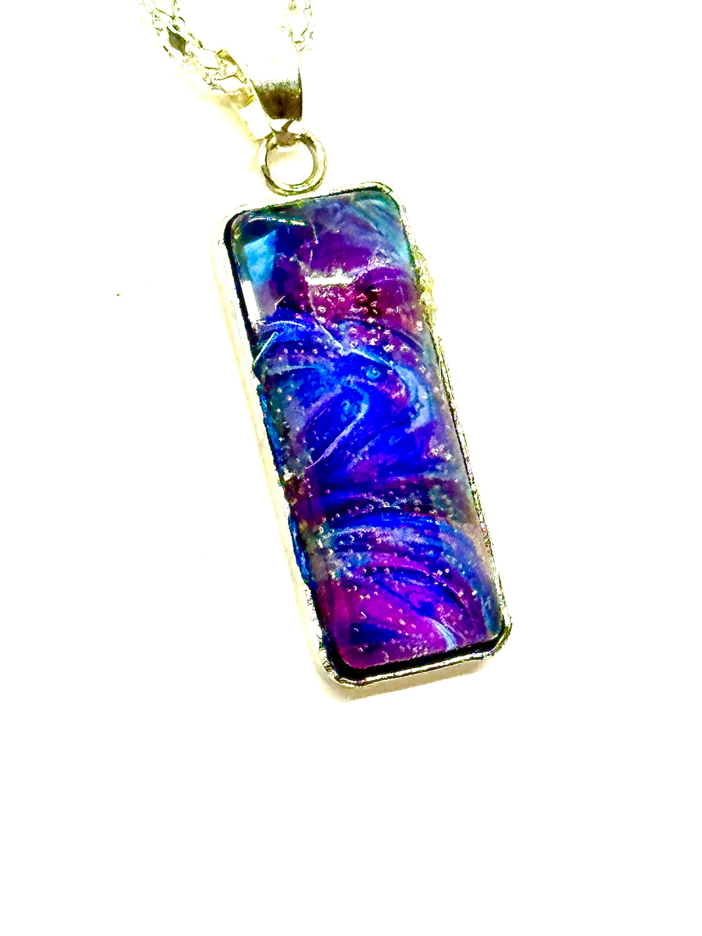 Paint Pour Pendant Necklace #2