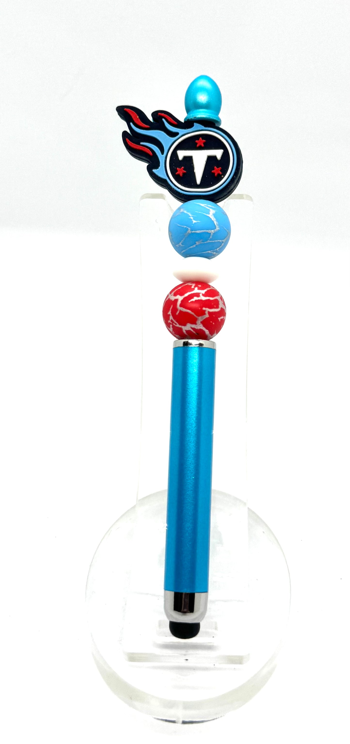 Handmade Tennessee Titans Inspired Beaded Stylus Pen | Refillable Touchscreen Pen