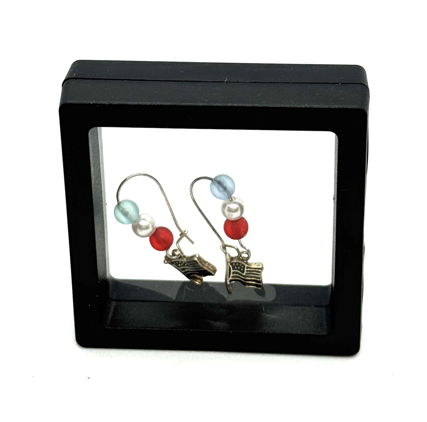 #53 Red, White & Slightly Unsupervised – Patriotic Flag Earrings