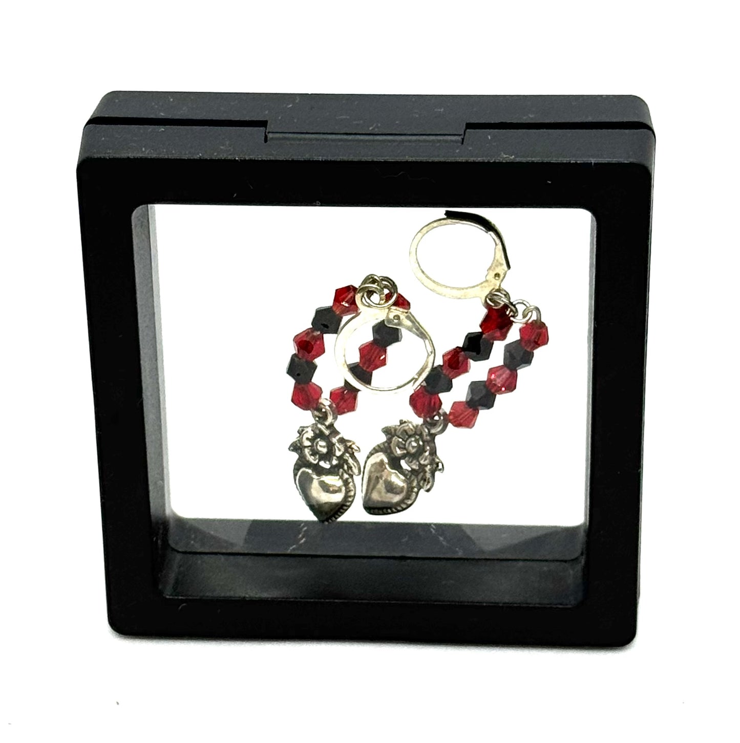 #56 Love Me Through the Chaos Heart Hoop Earrings