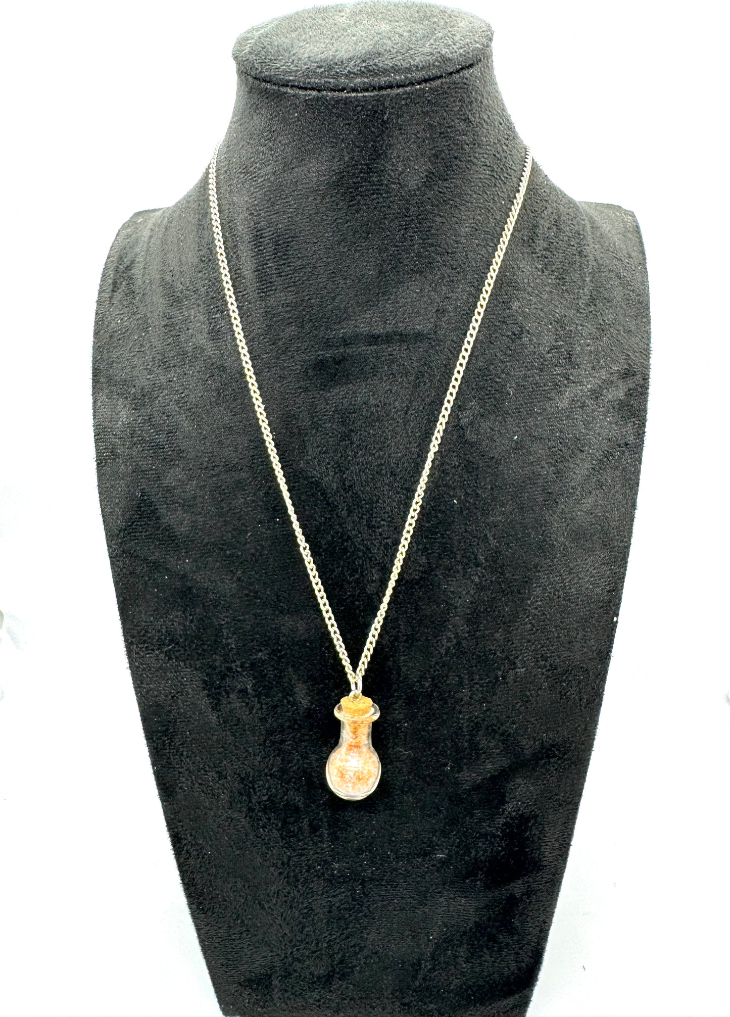 #3G “False Comfort Potion Bottle Necklace – Warm Chaos in Disguise”