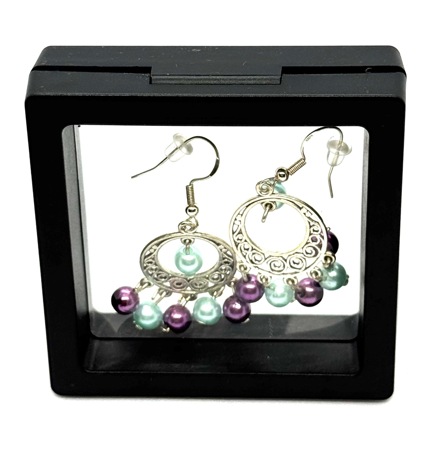 #37 Pearls, Poor Decisions & Purple Skies Earrings 💜🩵