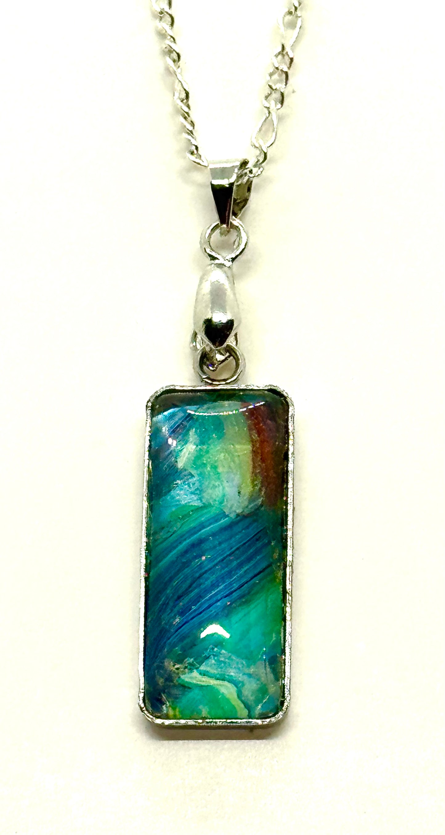Paint Poured Necklace #10