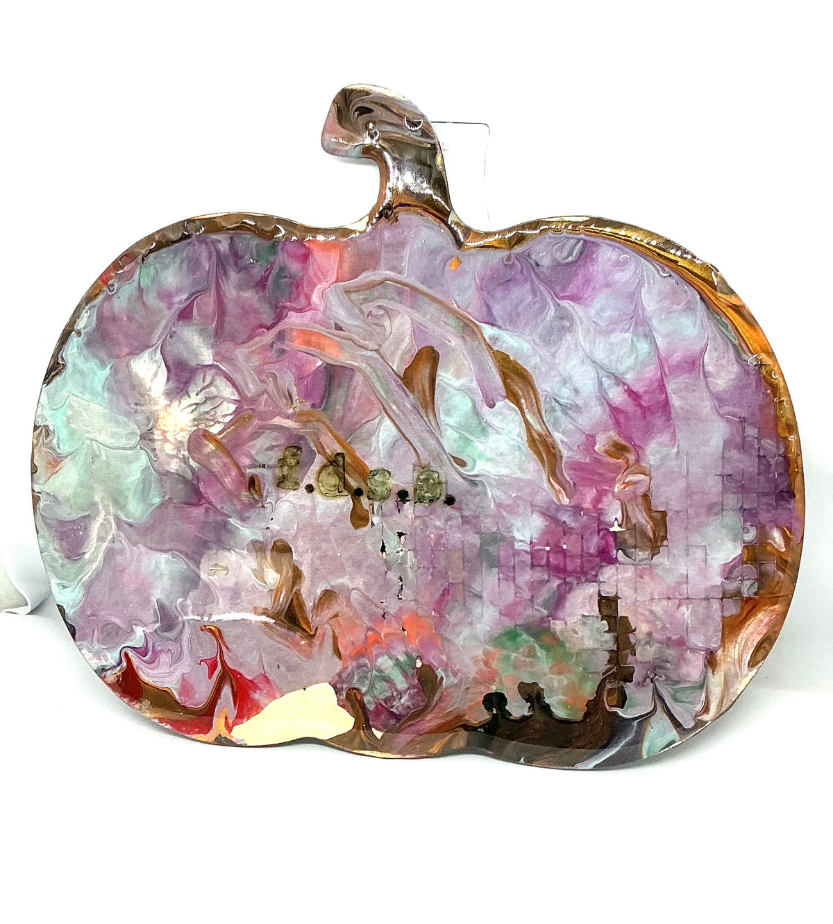 Gourd Almighty | Paint-Poured Wooden Pumpkin Wall Art