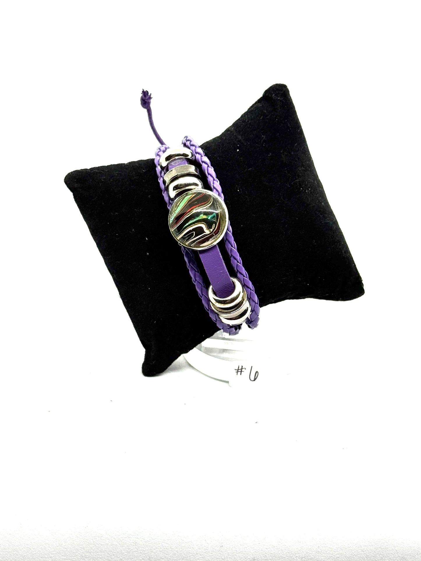 #6 Pretty but Problematic – Purple Leather Statement Bracelet
