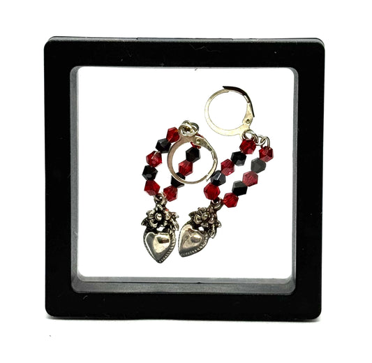 #56 Love Me Through the Chaos Heart Hoop Earrings