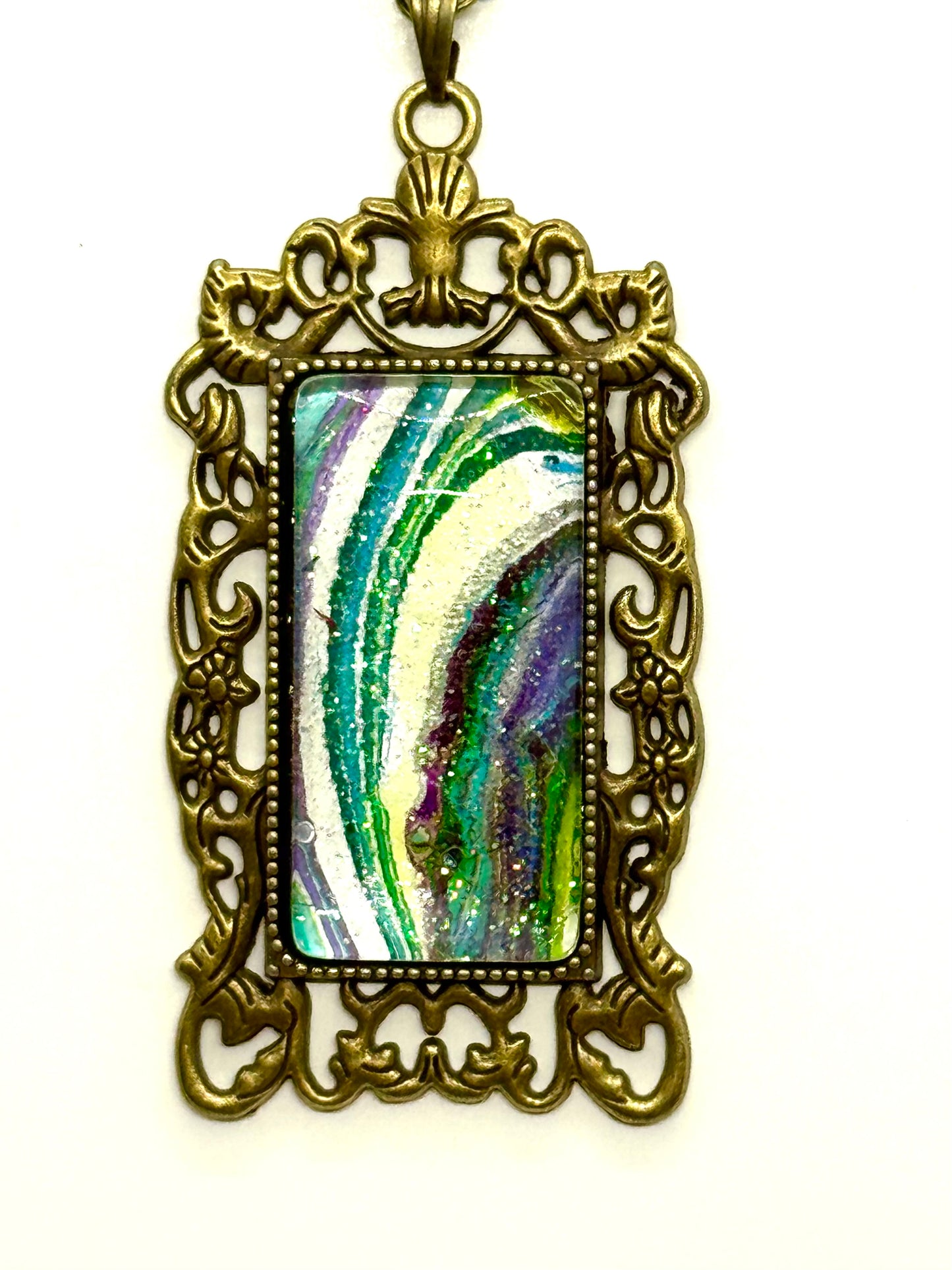 Paint Pour Necklace #12