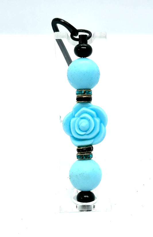 Blue Rose Metal Shepherds Hook Bookmark