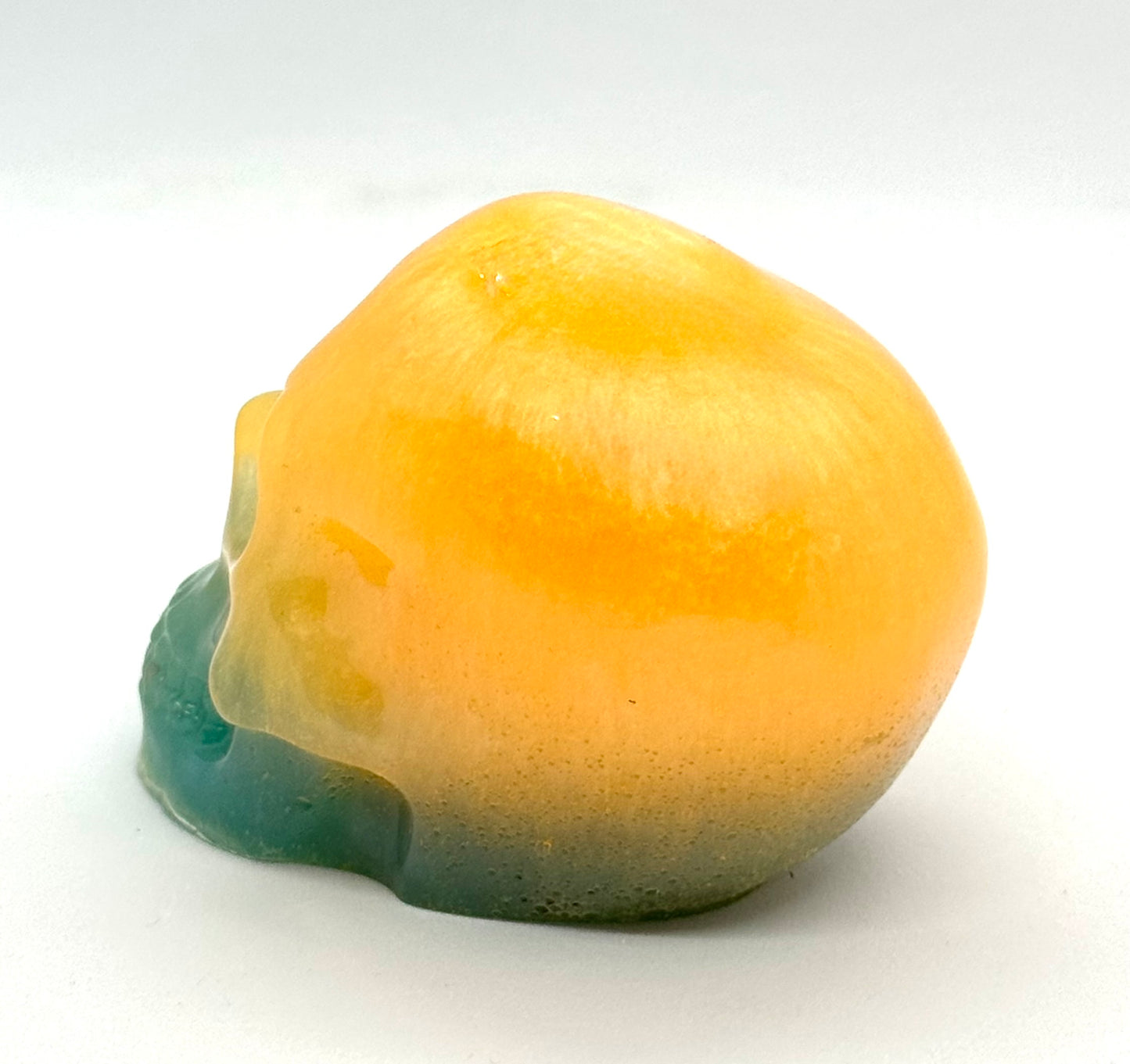 “Sunset Hangover” Skull — Handmade Resin Skull Decor | Yellow Blue Ombre Gothic Art | FDSS One-of-a-Kind