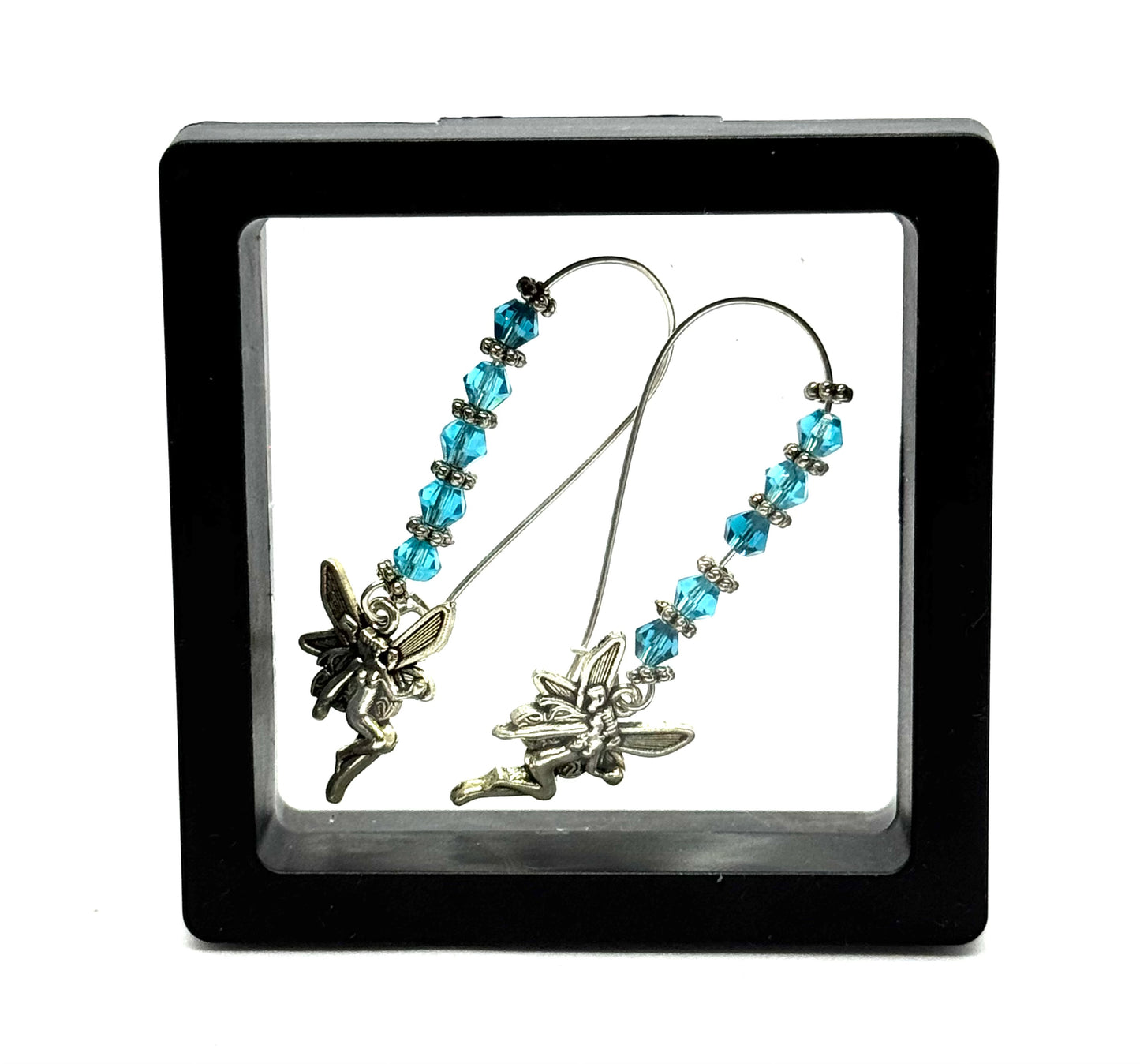 #35 Pixie Dust & Poor Decisions Earrings – Crystal Fairy Charm Earrings 🧚‍♀️💙✨