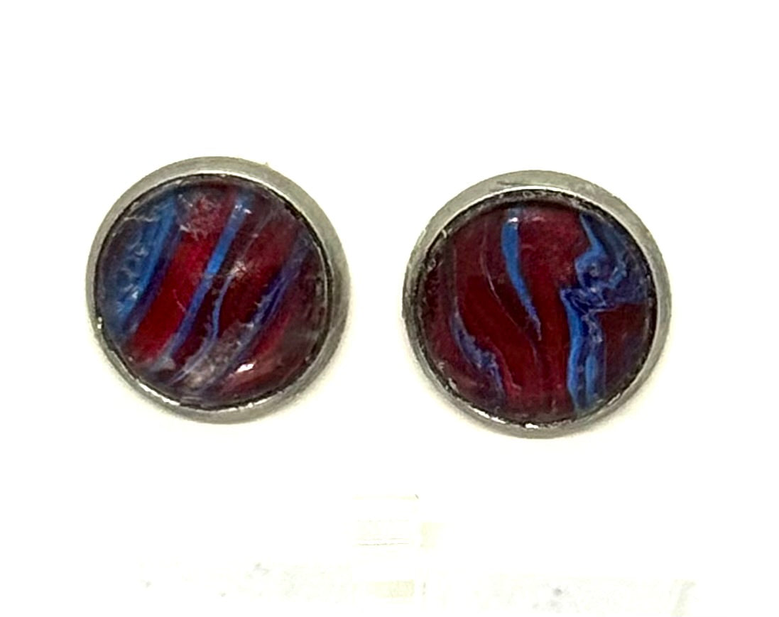 Beautiful Disaster | Handmade Crimson Galaxy Stud Earrings
