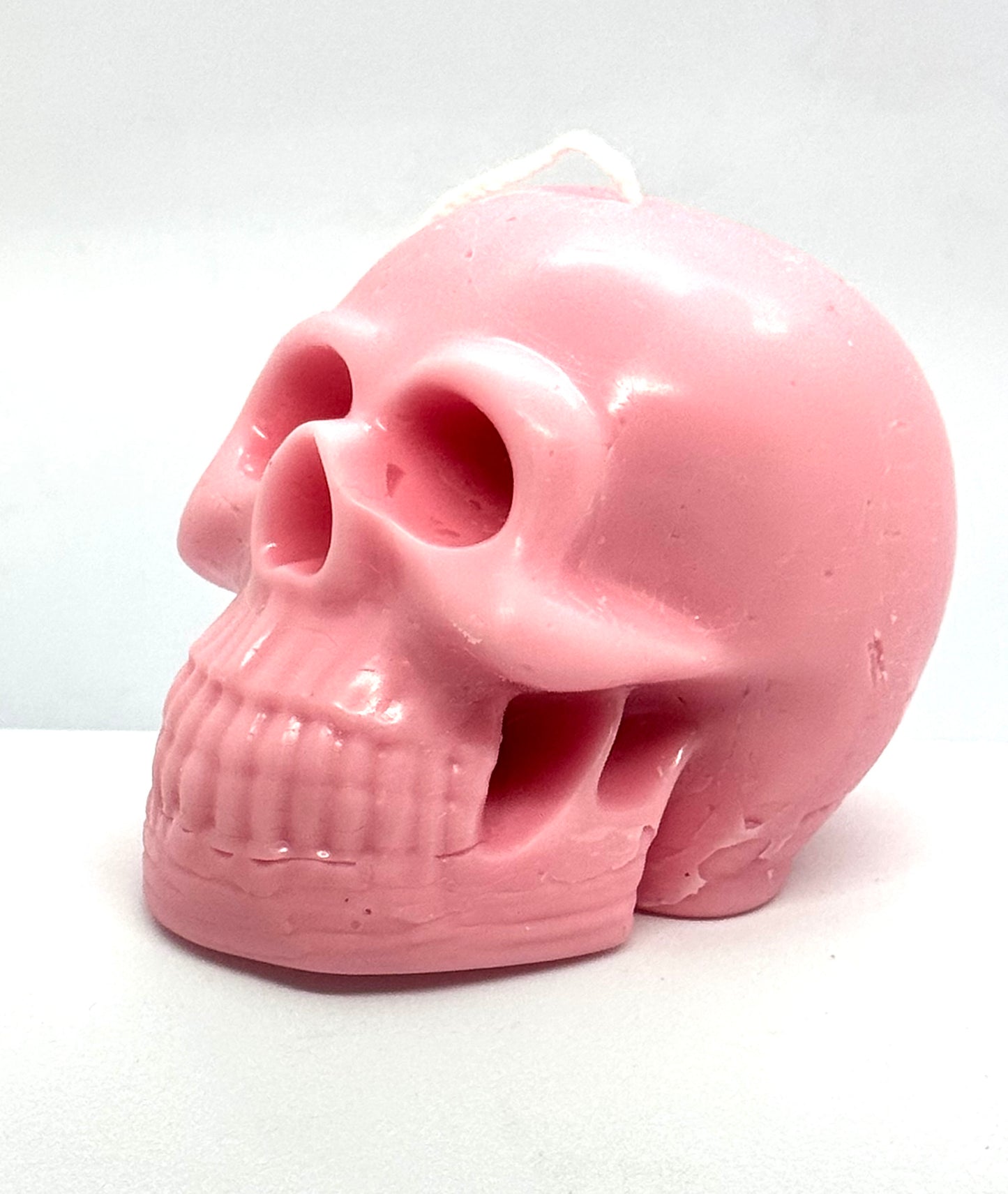 “Soft Enough to Stay” Skull Candle – Peach Scented Love Trap | Until Death Do Us Part Collection | Handmade Skull Candle