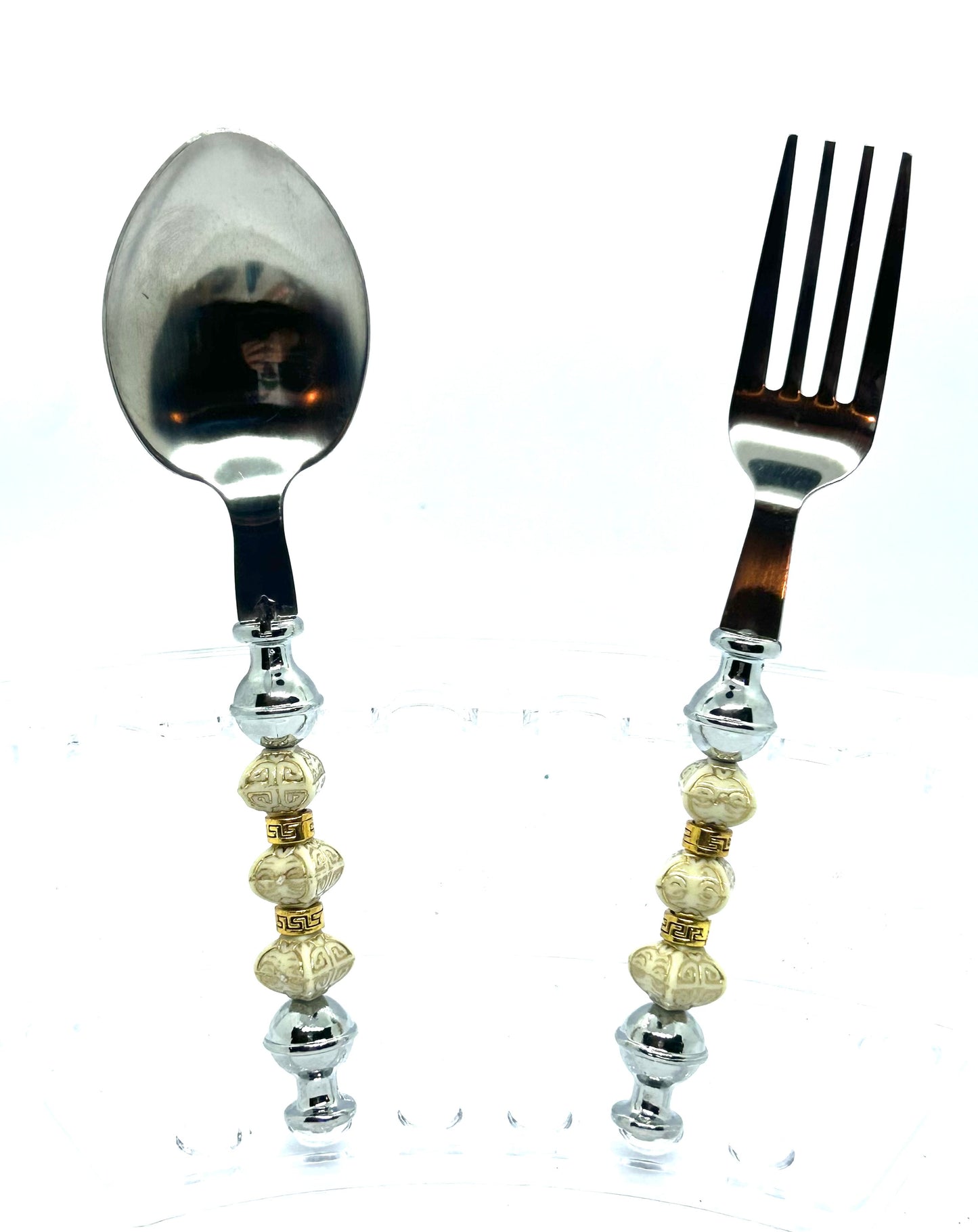 Beaded Spoon & Fork 2pc Set