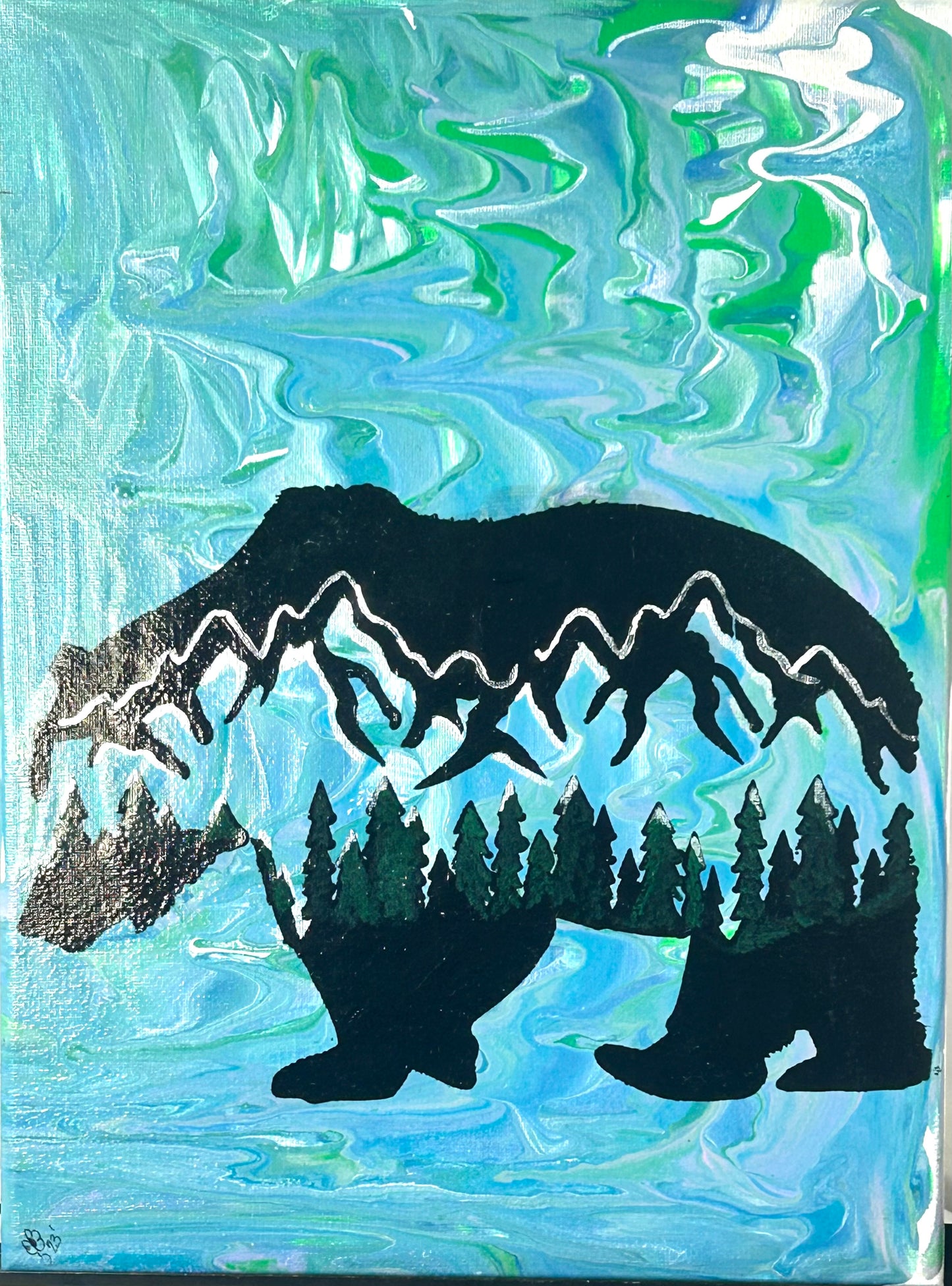 Black Bear Mountain Acrylic Painting