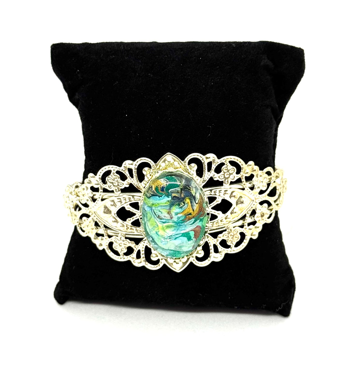 #1 “Forest Witch Energy Filigree Cuff – Pretty, Powerful, and Mildly Unhinged”