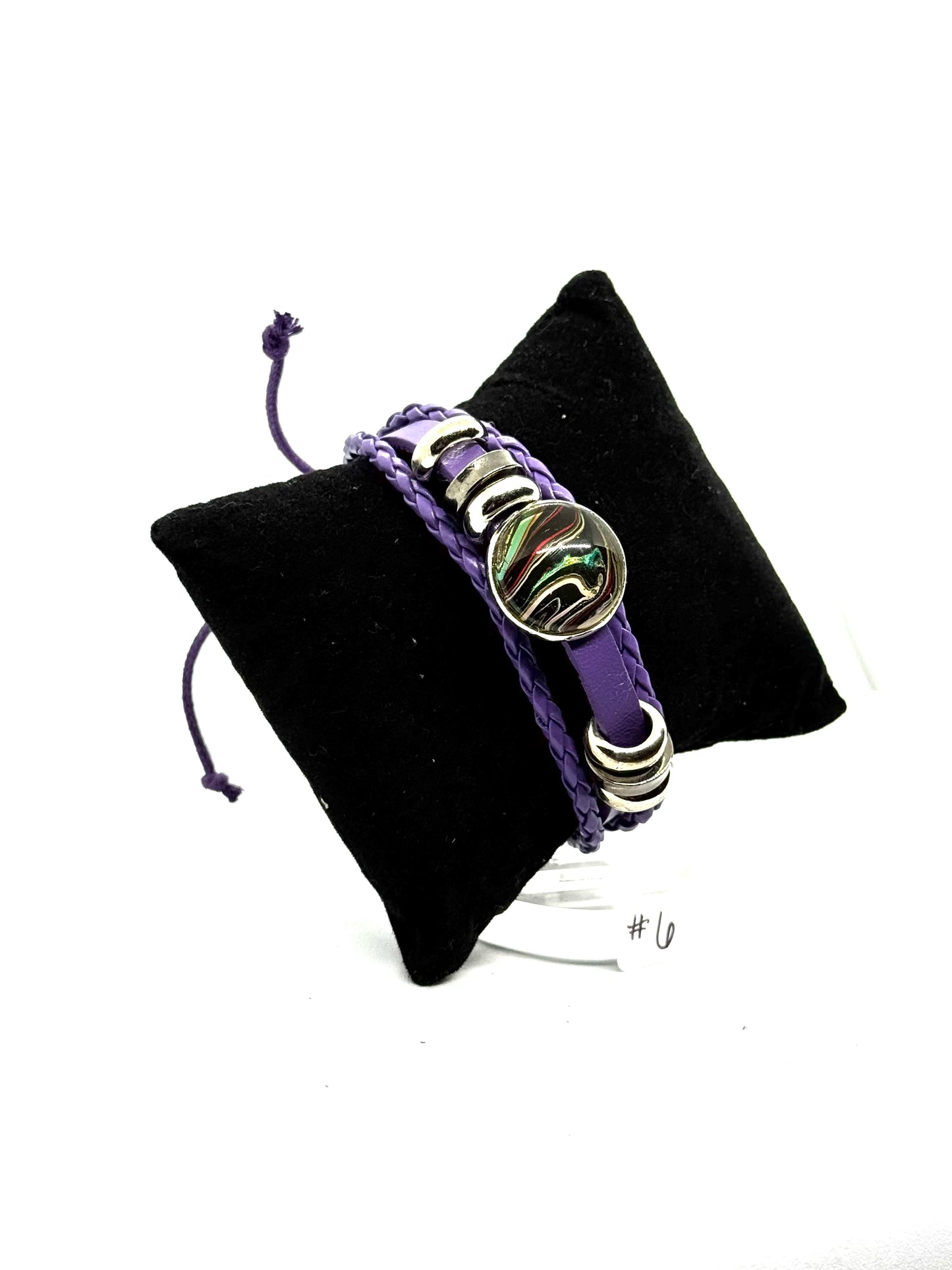 #6 Pretty but Problematic – Purple Leather Statement Bracelet