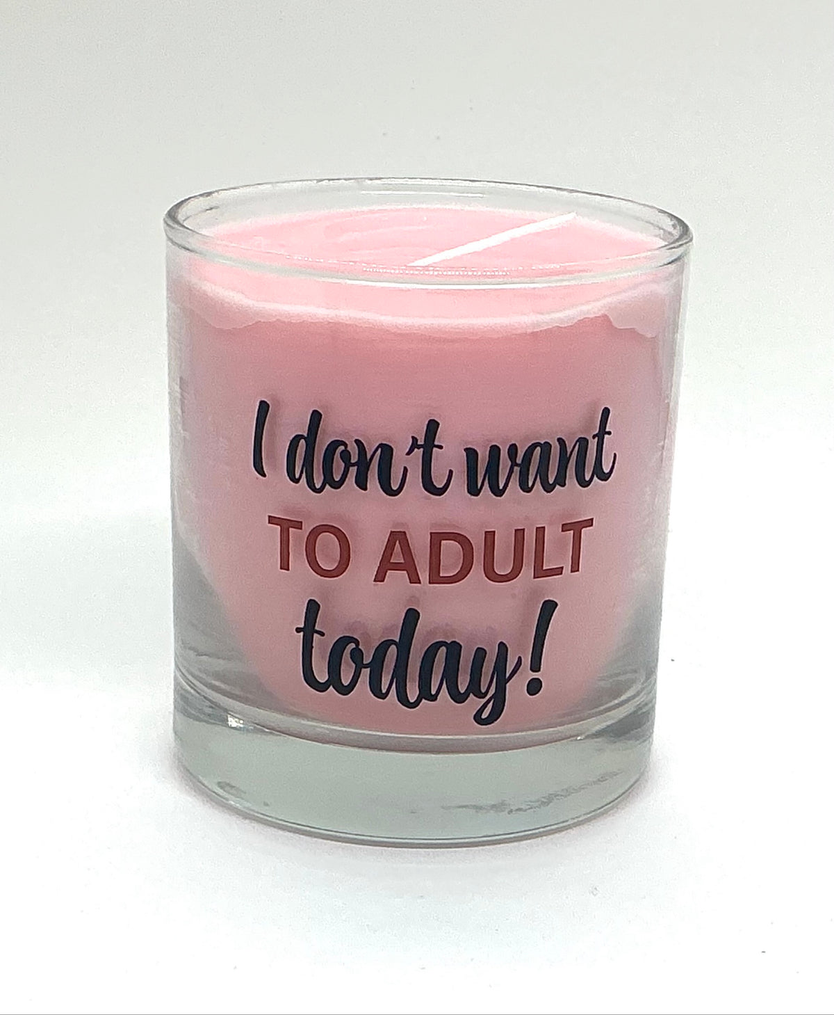 Peach candle, light pink - front