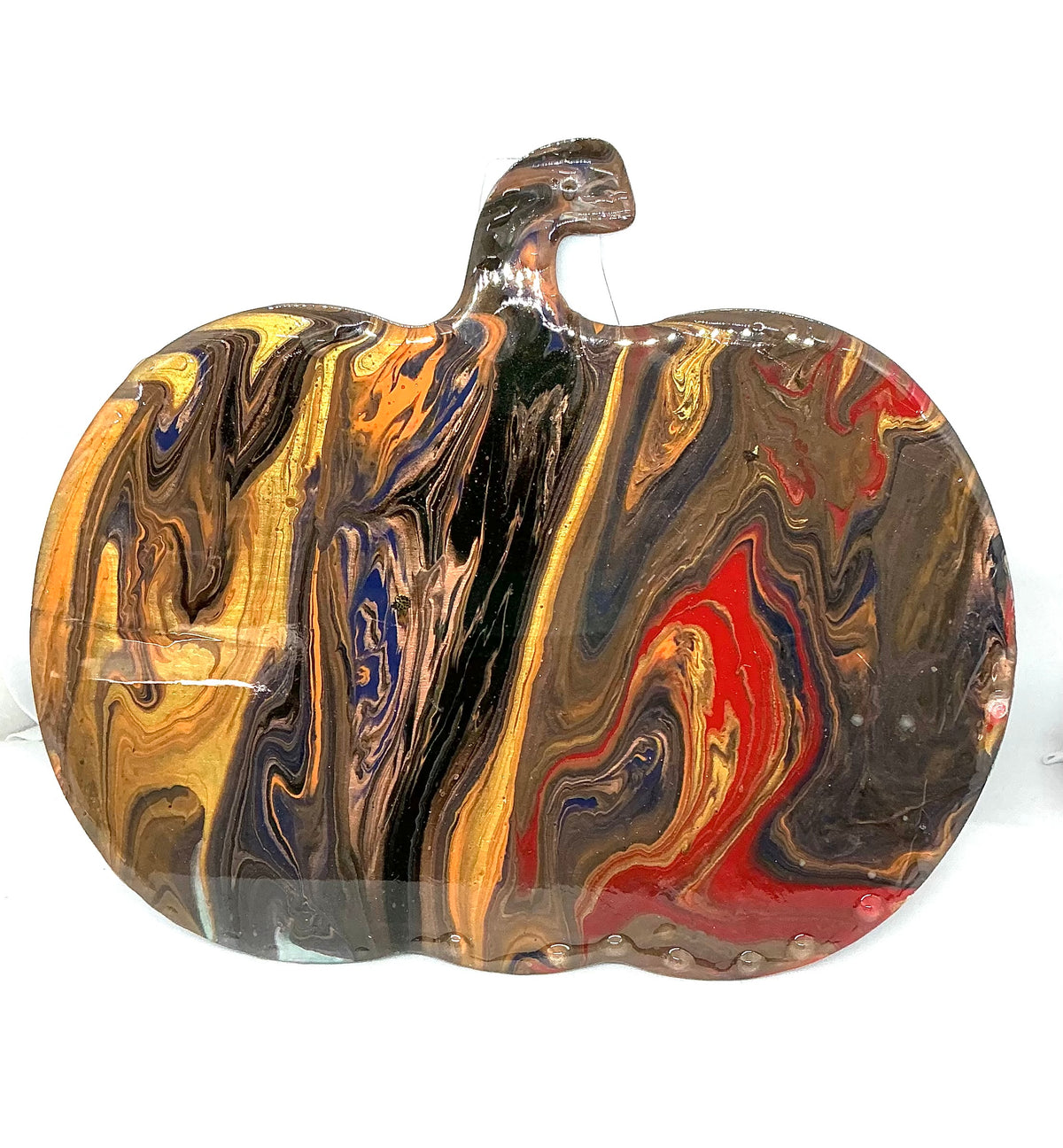 Gourd Almighty | Paint-Poured Wooden Pumpkin Wall Art