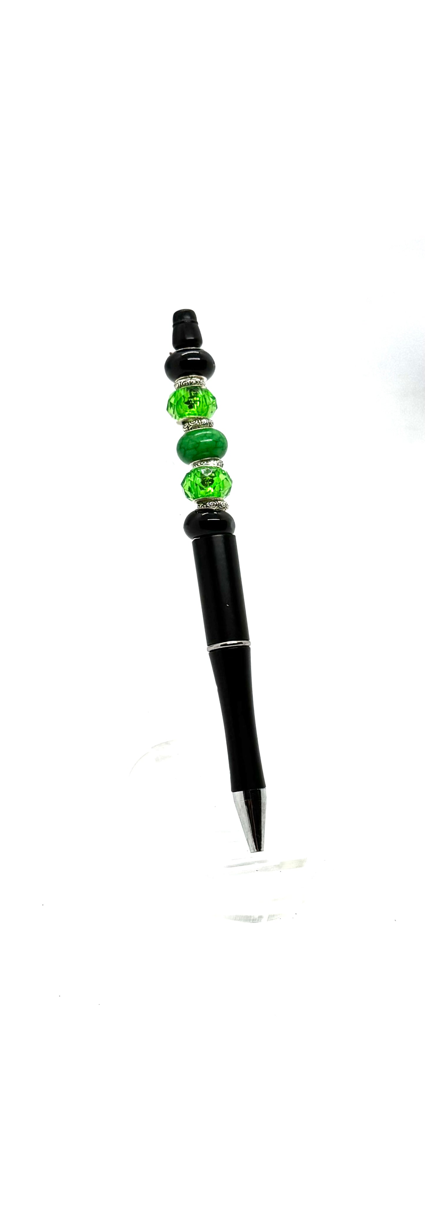 Black & Green Beaded Pen