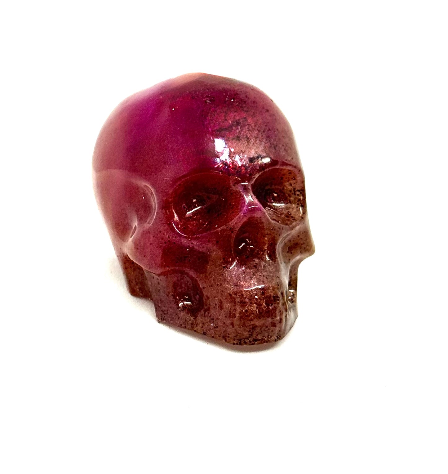 “Sweet Tooth Sin” Skull — Handmade Resin Gothic Decor | Red Pink Glitter Skull | Dark Cute Aesthetic | One-of-a-Kind FDSS