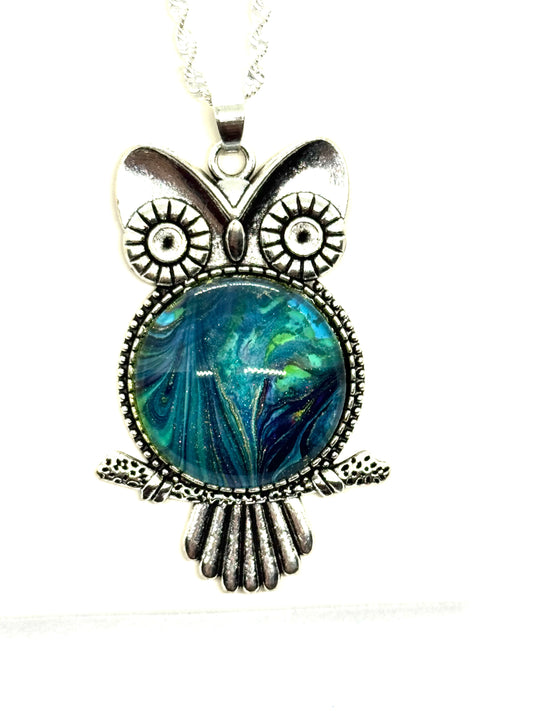 #32 Midnight Oracle Owl Necklace