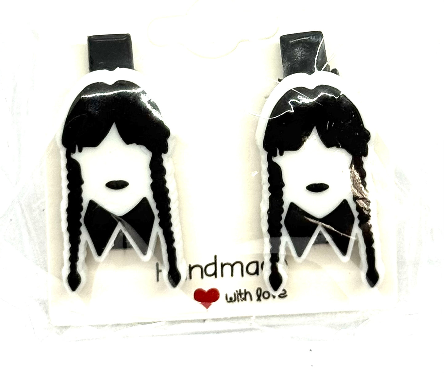 #6 Emotionally Unavailable Barrettes – Gothic Girl Character Clips (2pc Set)