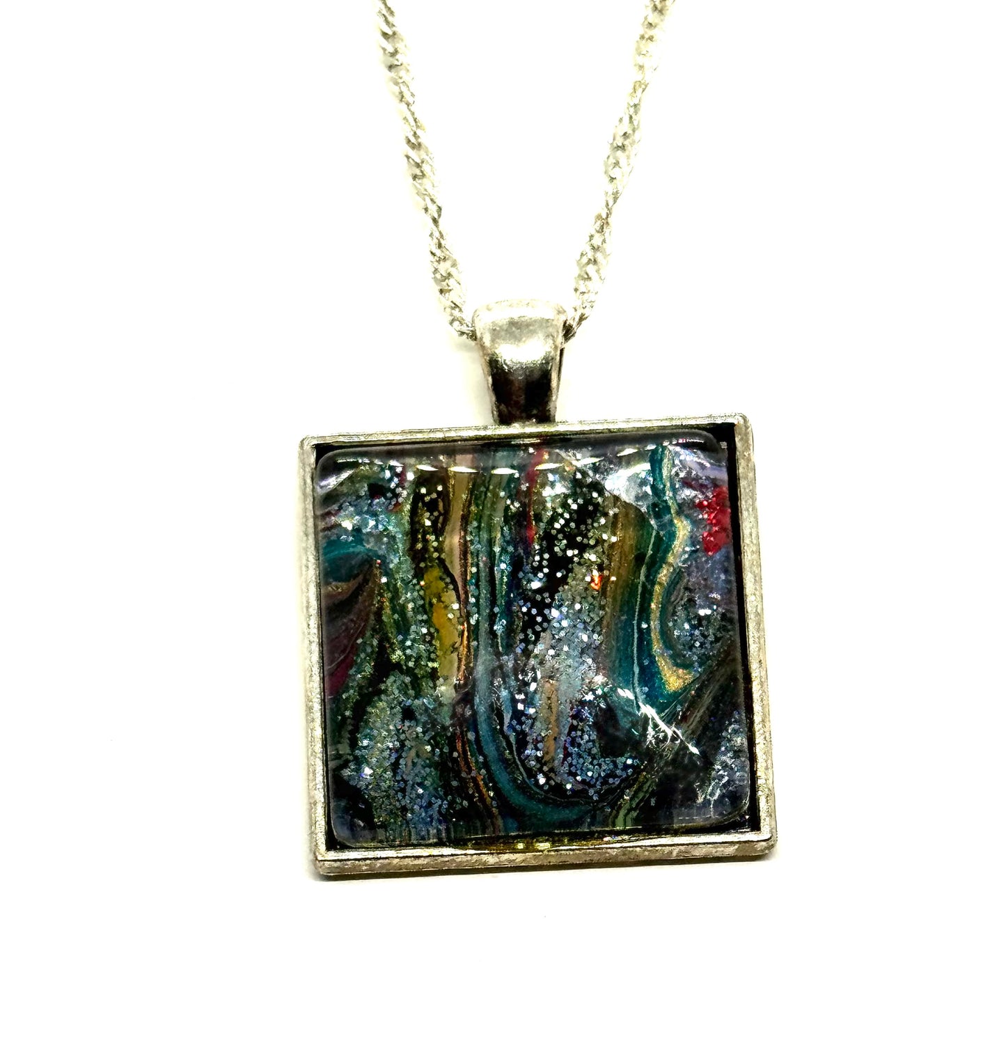 #33 Midnight Meltdown Square Pendant