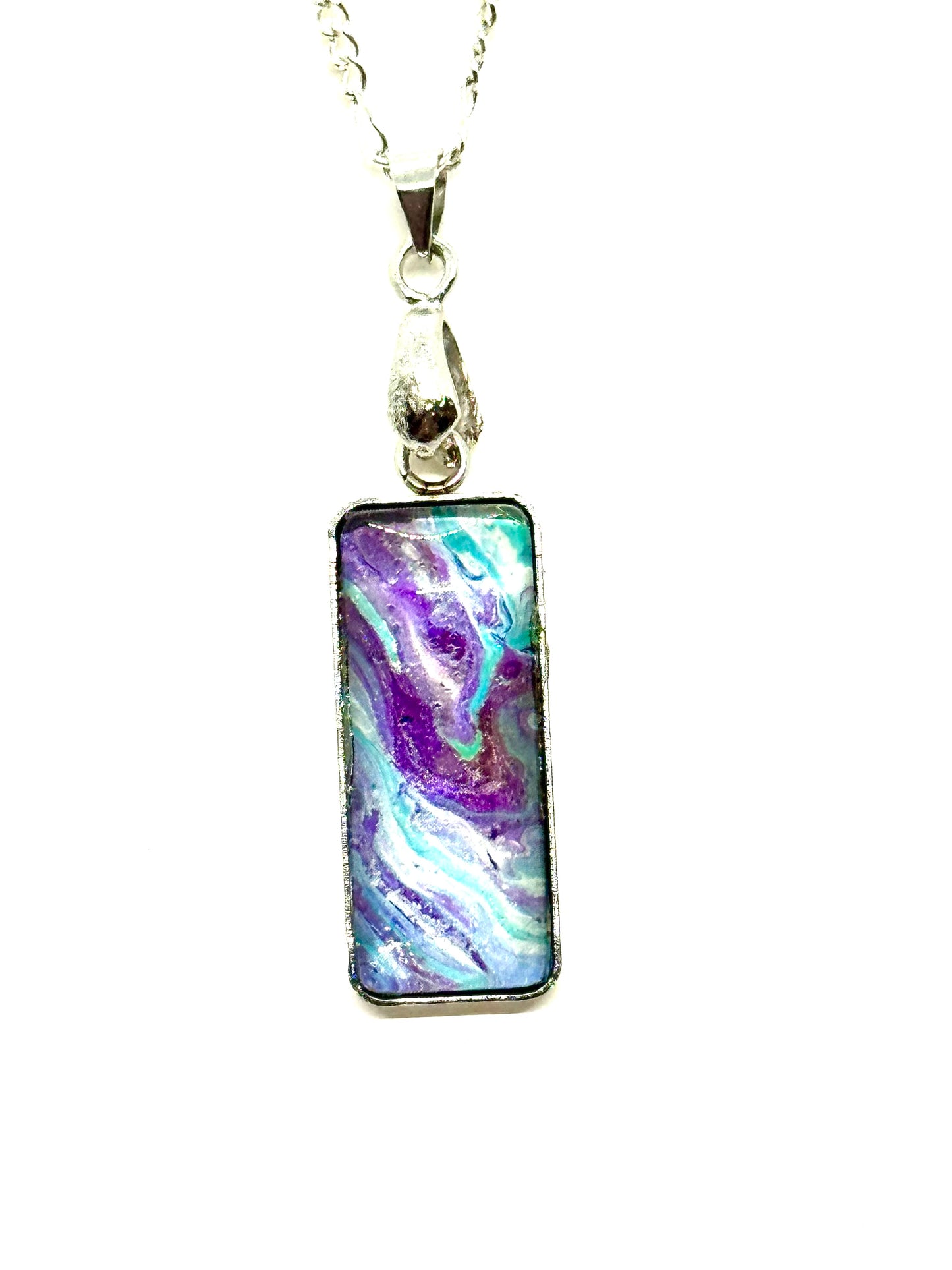 Paint Poured Necklace #5