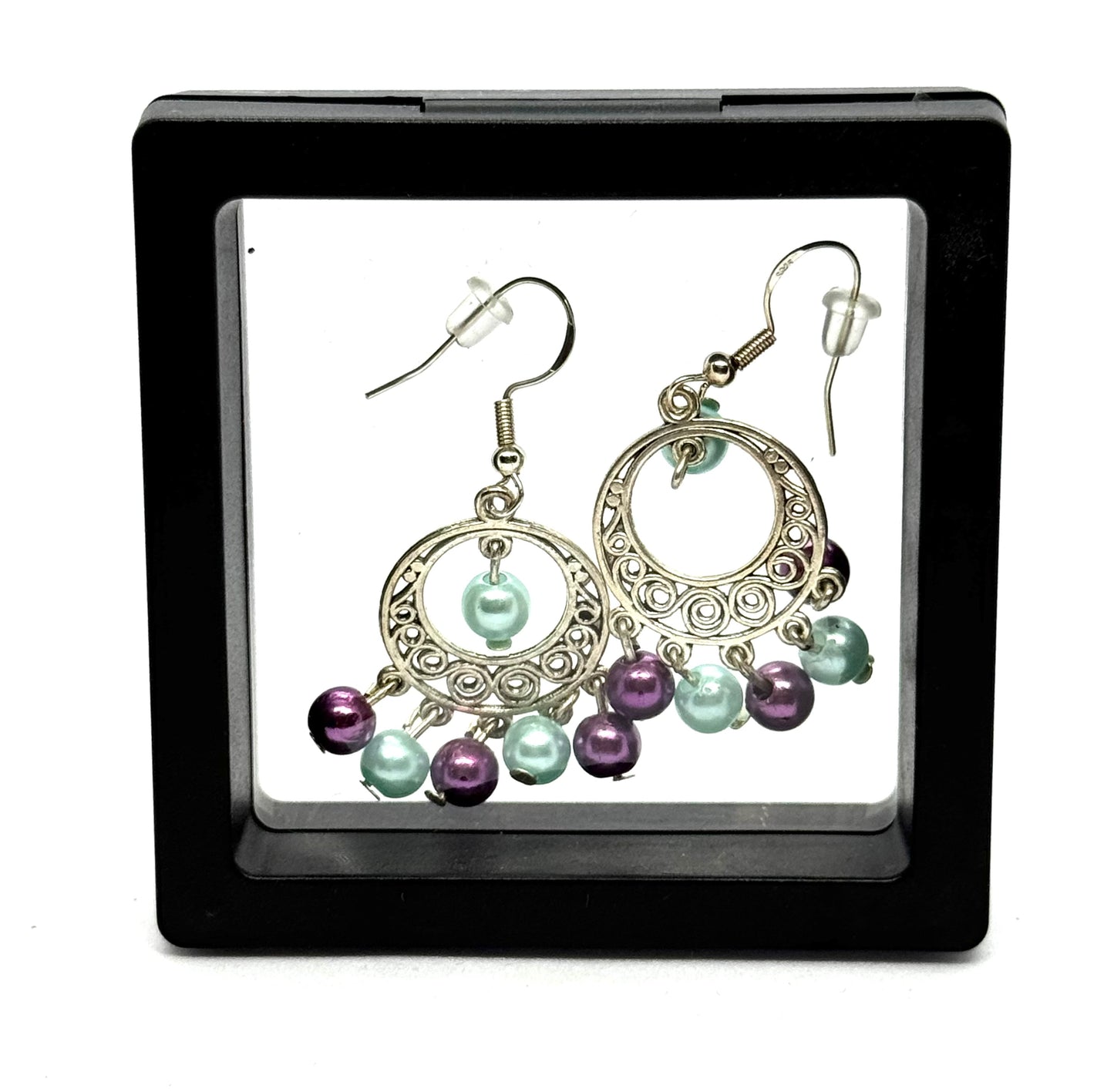 #37 Pearls, Poor Decisions & Purple Skies Earrings 💜🩵