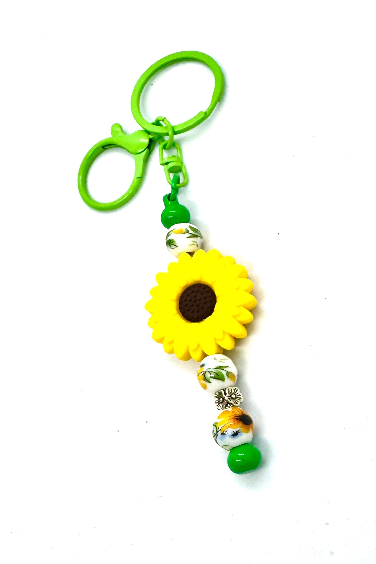 FDSS “Sunshine in Your Pocket” Handmade Sunflower Beaded Keychain