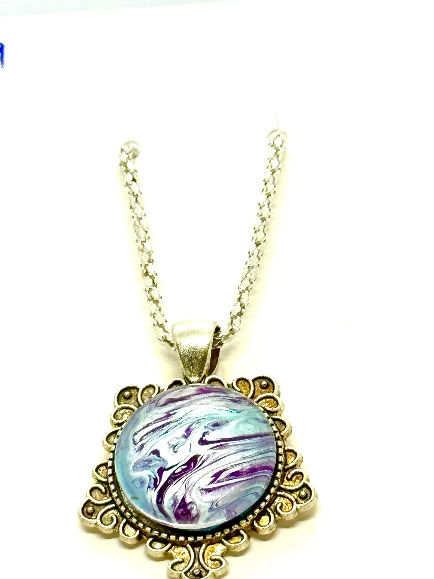 Paint Pour Necklace #9