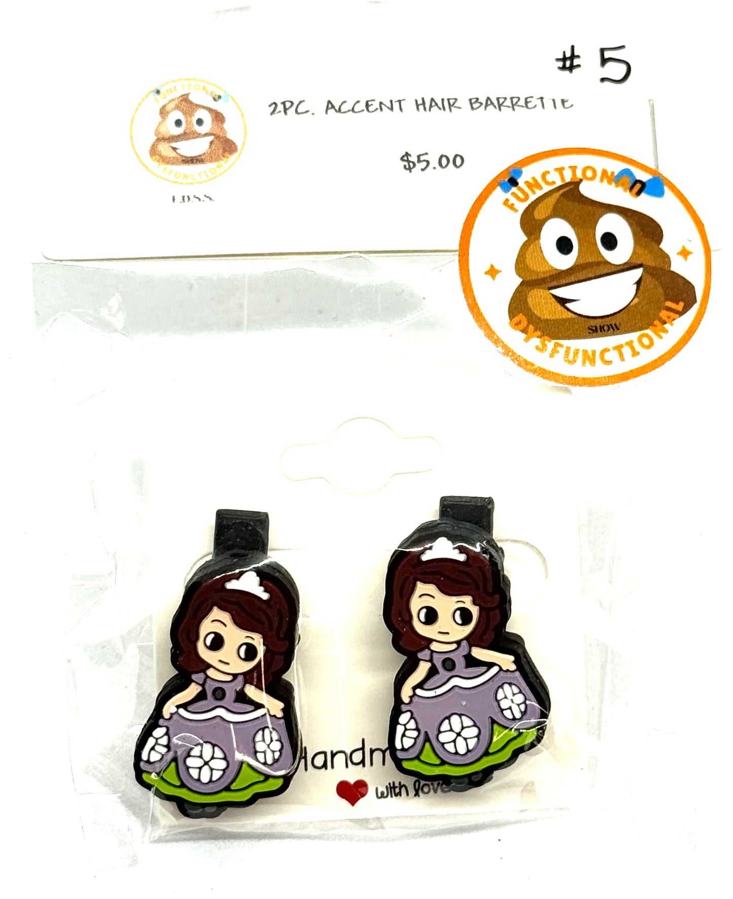 #5 Royal Chaos Barrettes – Purple Dress Princess Hair Clips (2pc Set)