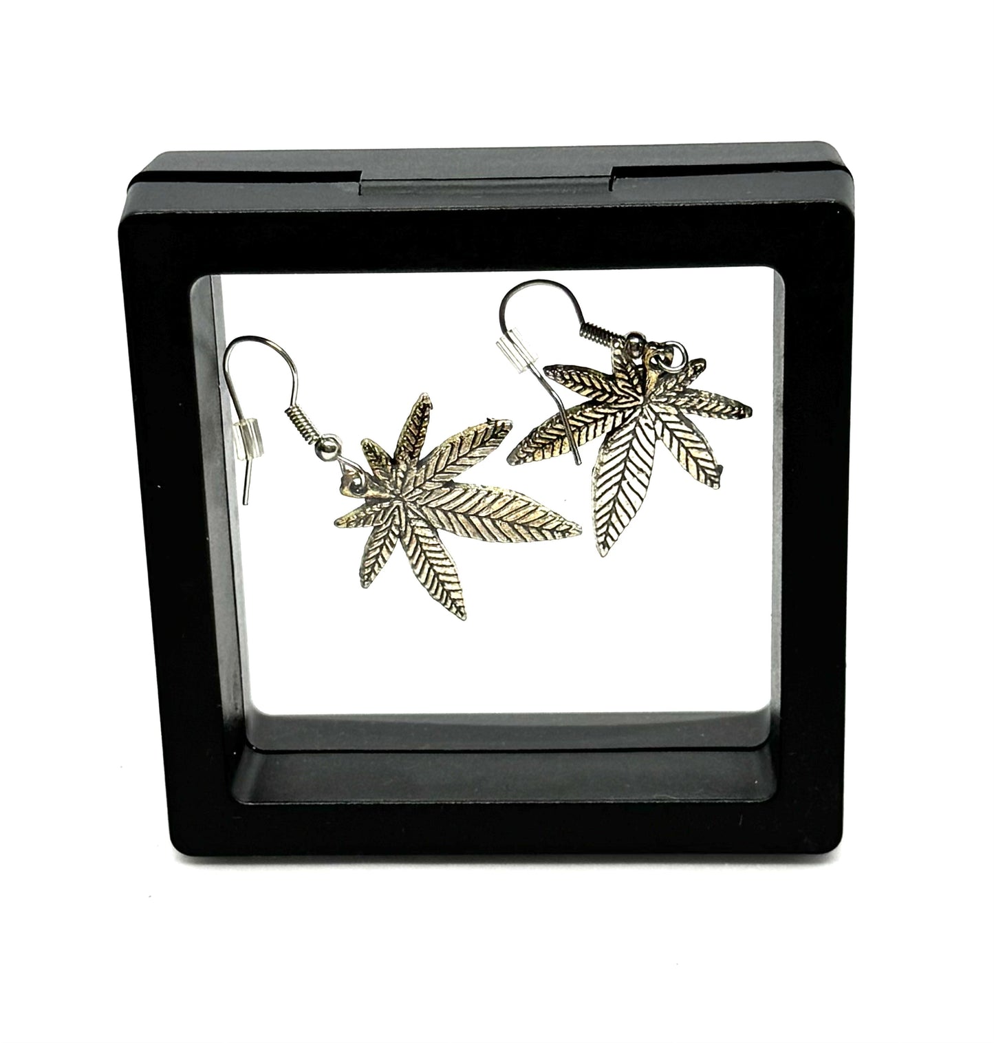 #25 Silver Leaf Dangle Earrings – Nature Inspired Botanical Earrings