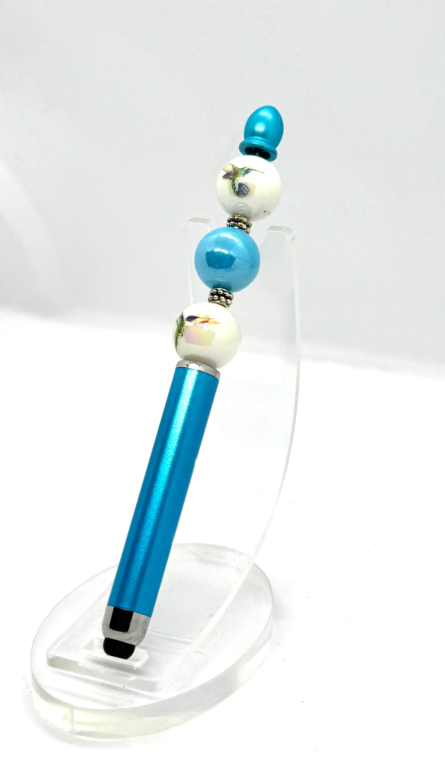 Fueled by Coffee & Hummingbird Energy | Handmade Hummingbird Beaded Stylus Pen