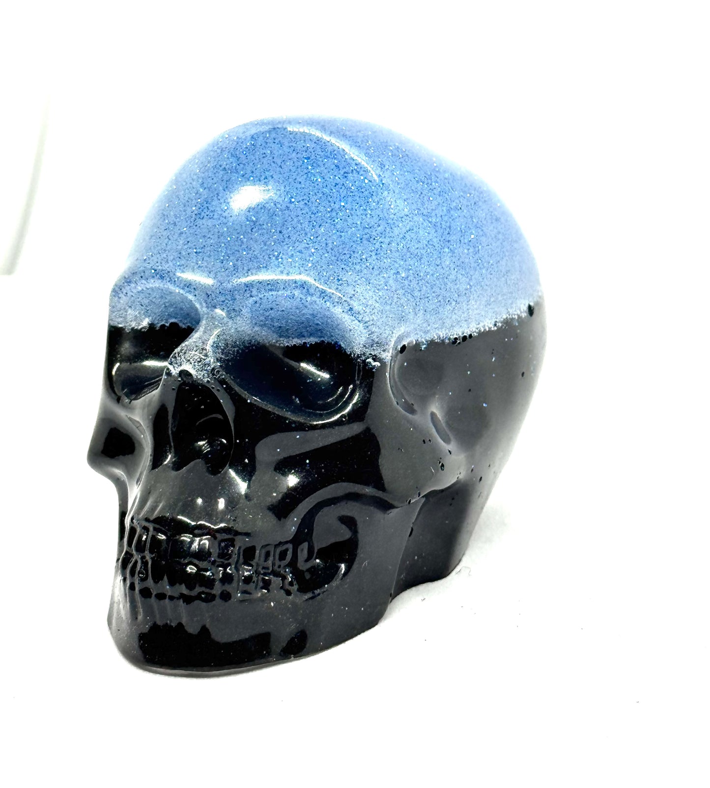 Midnight Brain Freeze Skull – Blue & Black Resin Chaos (FDSS Edition)