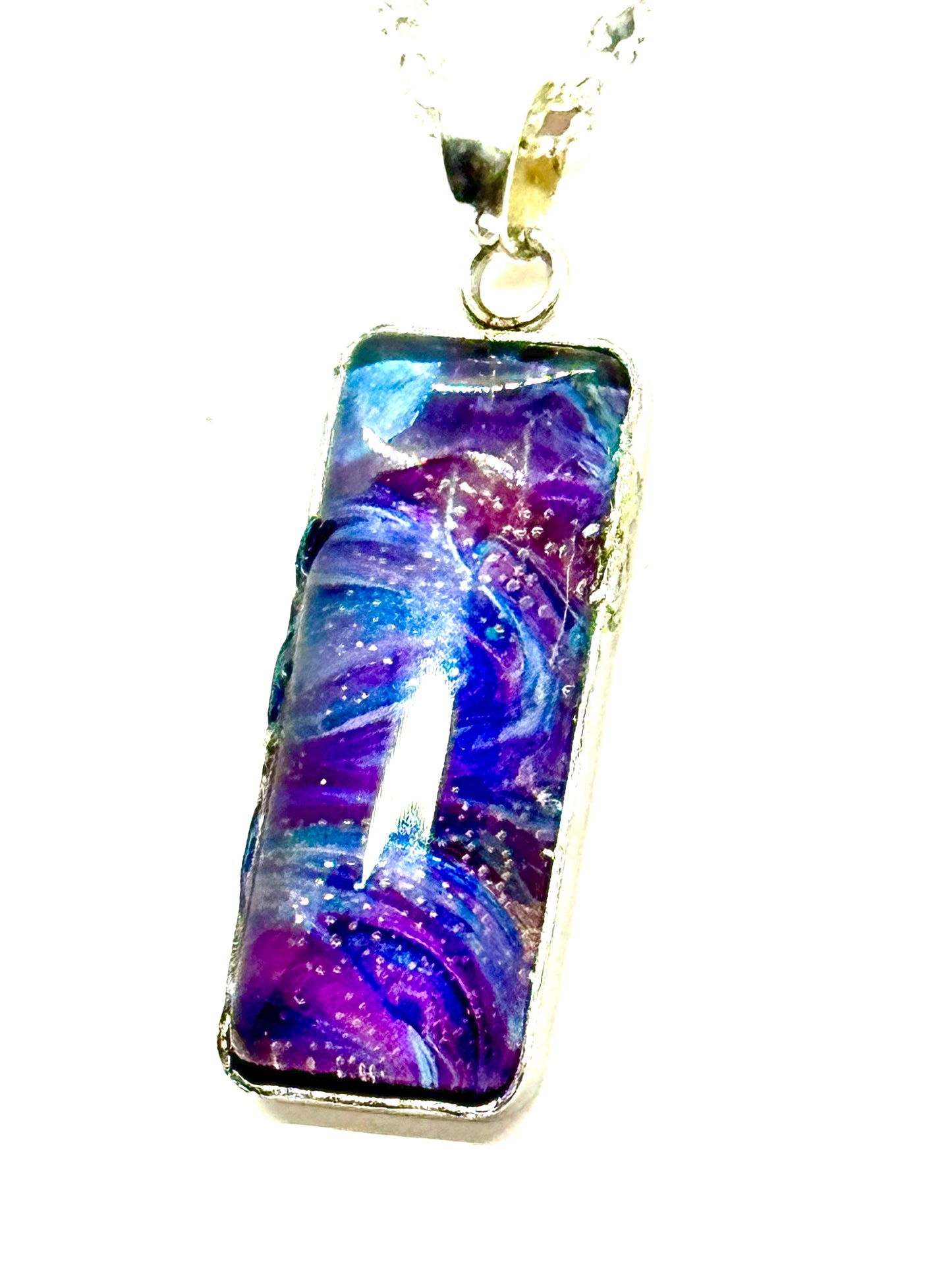 Paint Pour Pendant Necklace #2