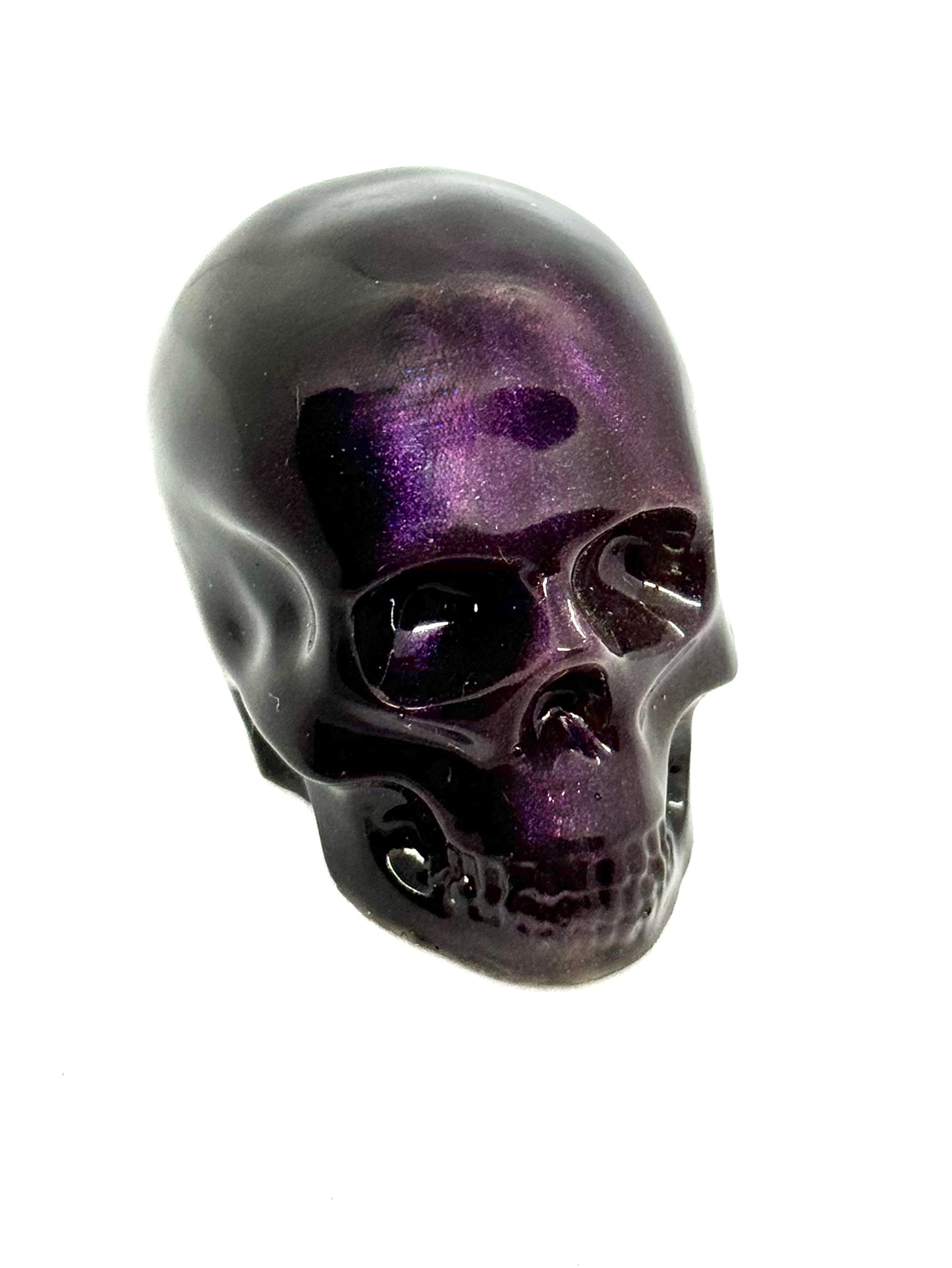 “Midnight Regret” Skull — Handmade Resin Gothic Decor | Deep Purple Black Shimmer | Dark Aesthetic FDSS One-of-a-Kind