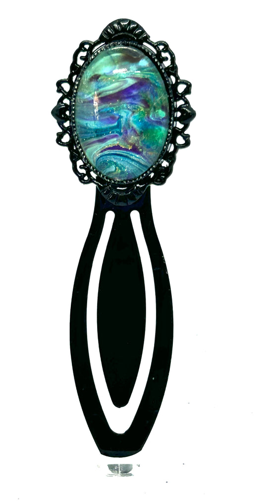 #15 Cosmic Chaos Resin Bookmark – “The Quiet Storm”