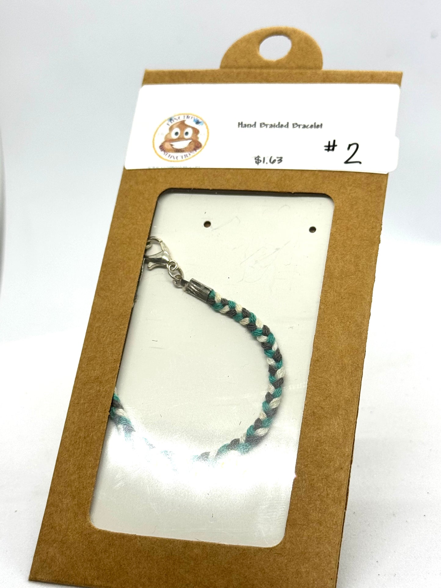 #2 Hand Braided Bracelet | Handmade Minimalist Cord Bracelet | Teal White Gray Boho Bracelet | Adjustable Everyday Stack Bracelet | One-of-a-Kind FDSS Jewelry