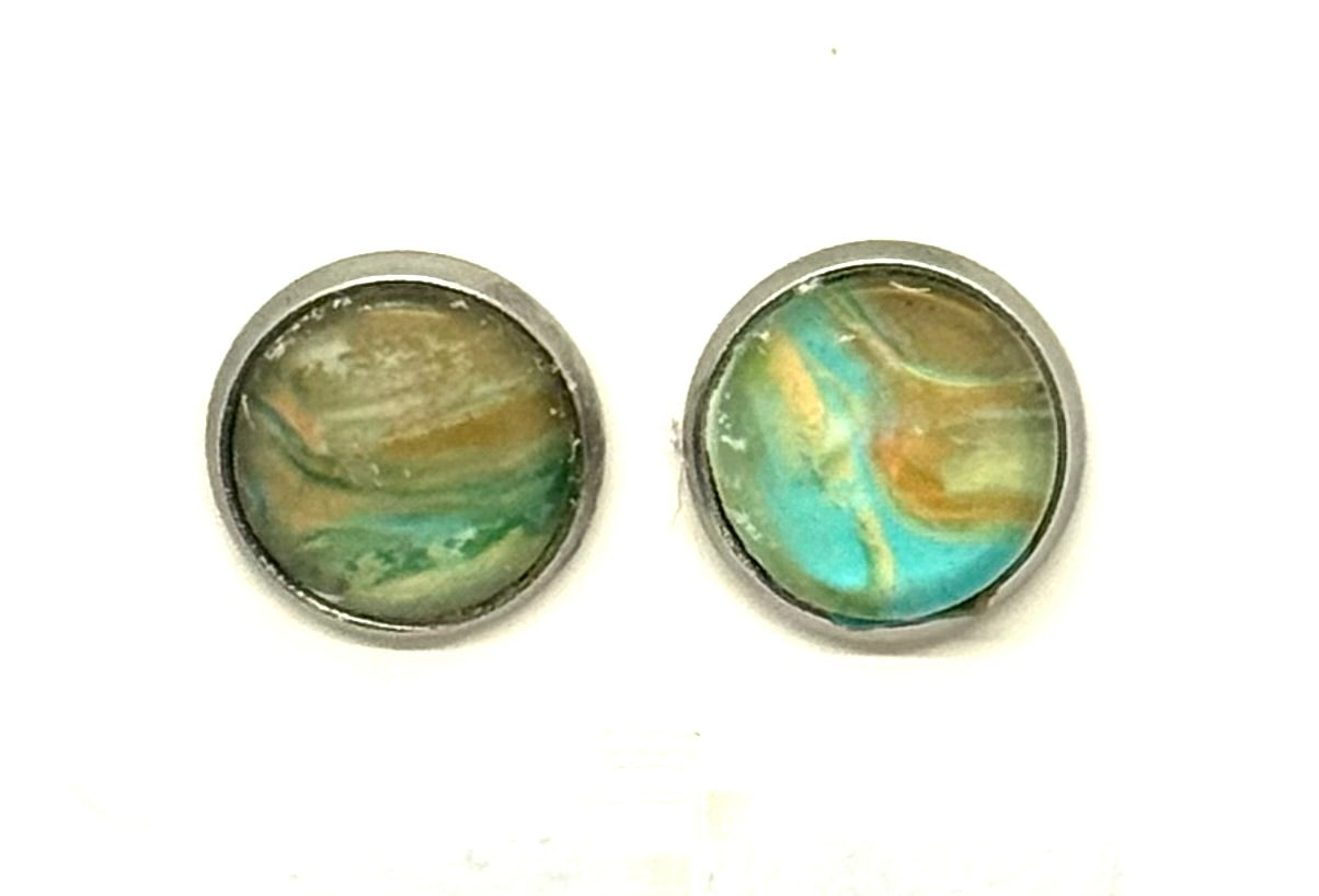 Beach, Please… My Earrings Have Better Vacations Than You | Handmade Ocean Swirl Stud Earrings